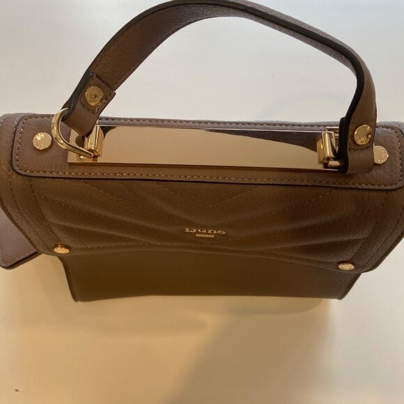 Dune London Taupe Quilted VeganLeather Handbag Chain Attached mini wallet & Gold - Picture 6 of 15